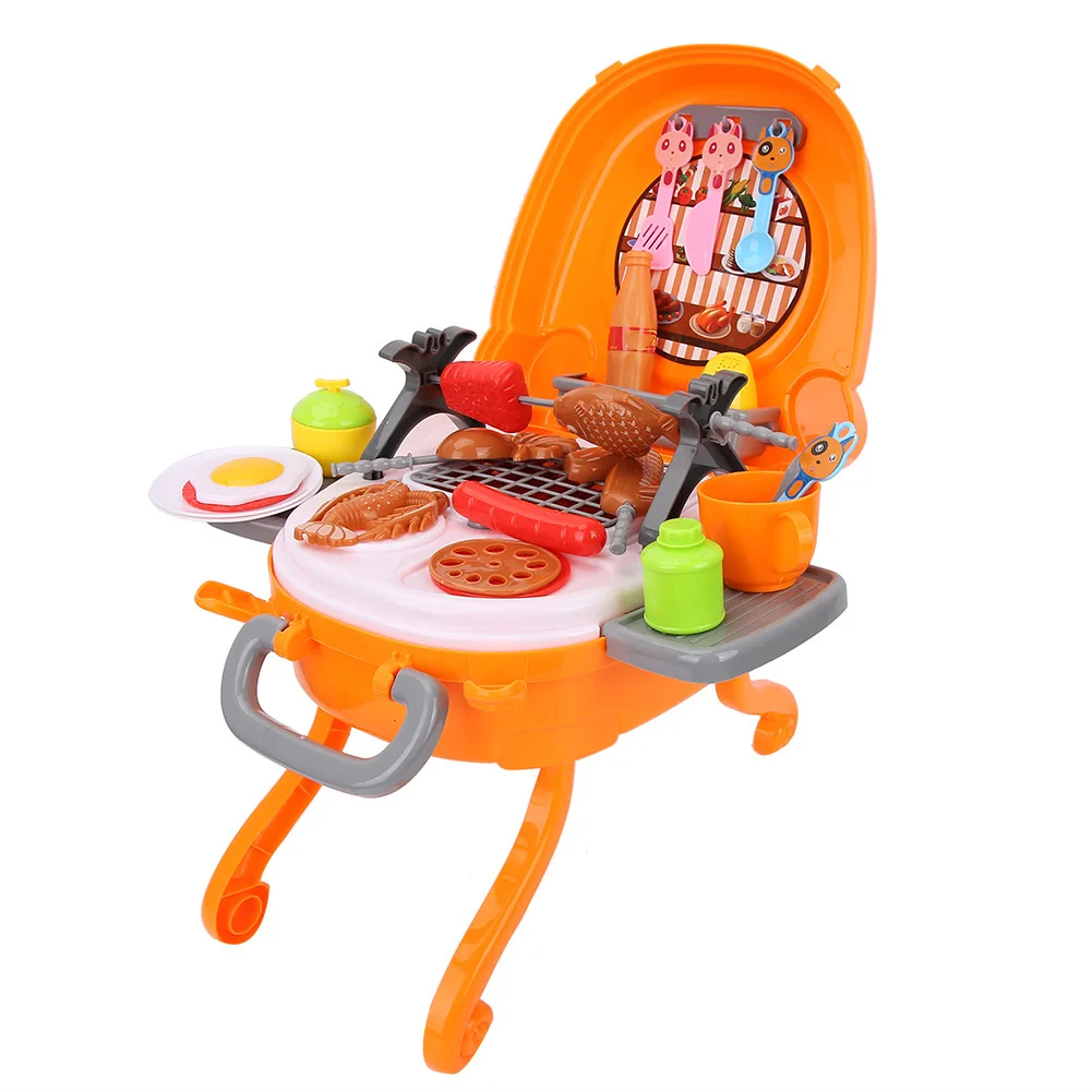 Kid Kitchen Toy Set Rotisserie Grill Shop Barbecue Food Play House Toys
