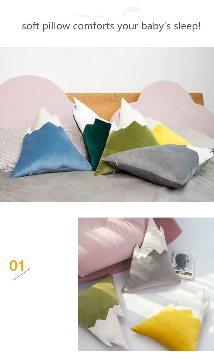 Travesseiro de Algodão dos Desenhos Travesseiro de Sono do Bebê Brinquedo do Miúdo Decoração do Quarto do Bebê Animados Triângulo Travesseiro Almofada Newborn Fotografia Adereços Cama 10 do miúdo travesseiro decoração do quarto do