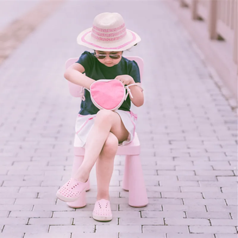 Новая модель "BP стиль школьная сумка" Серия Haversack для девочек Дети милый розовый и синий крест мешок тела в форме сердца вишня подарок Дети