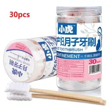 30 шт./кор. одноразовое хлопковое газовое платье насадка для зубных щеток Зубная щётка для материнской послеродовой экологически безопасная кисти бытовые поездка