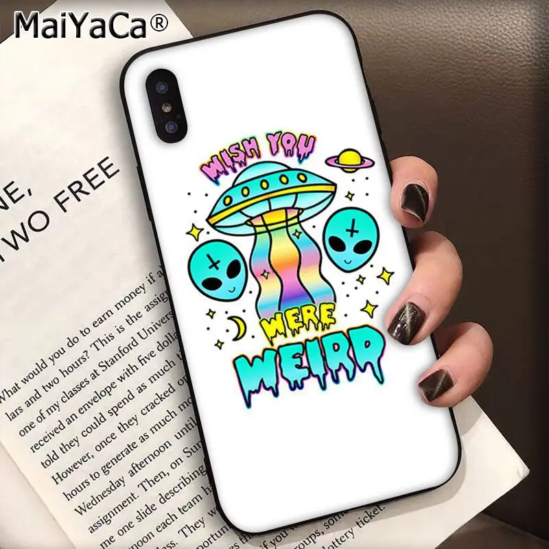 MaiYaCa Trippy Tie Dye Peace Alien силиконовый черный чехол для телефона для Apple iphone 11 pro 8 7 66S Plus X XS MAX 5S SE XR чехол s - Цвет: A6