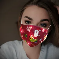 Christmas Lights Glowing Face Mask For Women Men Fashion Reusable Light Up Christmas Led Luminous Masks Медицинские Маски 1