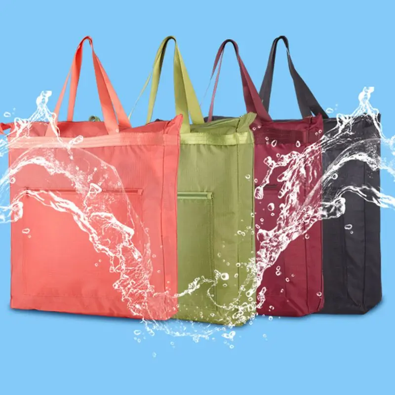 Reusable Shopping Bag Foldable Shopper Waterproof Oxford Handbag Women Grocery Tote Bags
