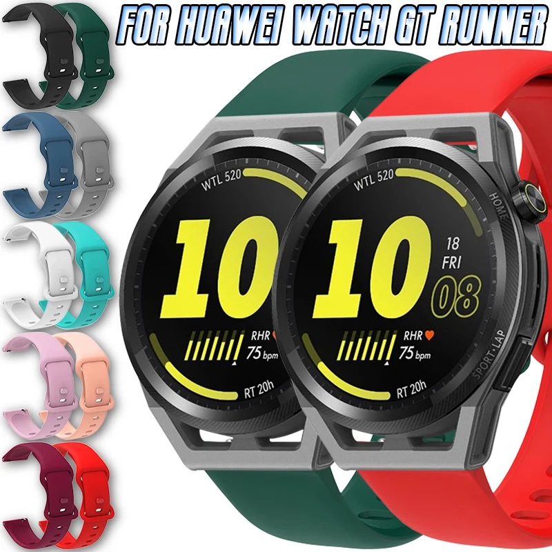 

Ремешок силиконовый для Huawei Watch GT Runner, простой сменный спортивный браслет для смарт-часов, быстросъемный браслет, аксессуары, 22 мм