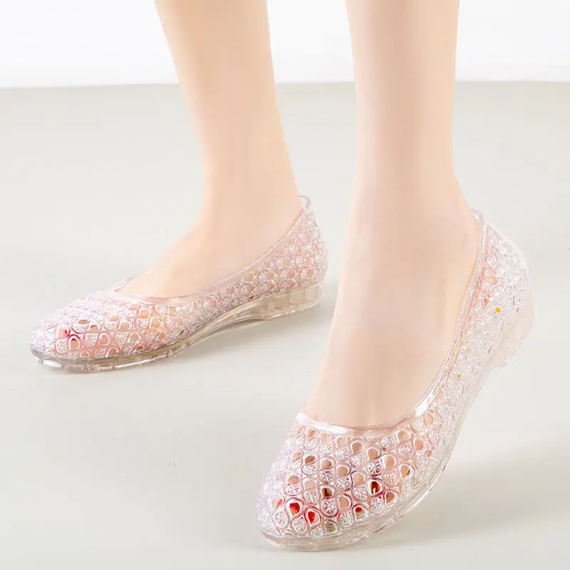 Women Sandals Soft Sole Slippers Comfortable Sandals New sandals slippers crystal sandals female bird's nest Baotou breathable soft bottom home mother V213