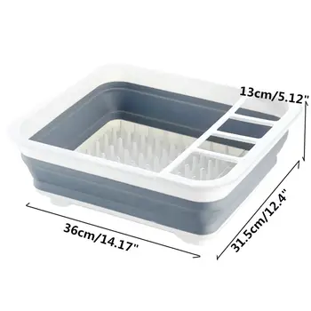 

Hot Folding Rack Kitchen Easy Storage Basket Space Saving Collapsible Drying Dish Rack Drainer Cutlery Holder Dinnerware Organiz