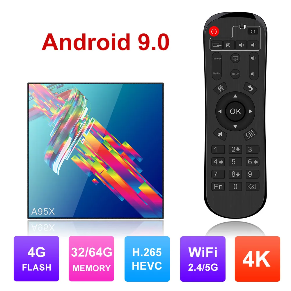 

DQiDianZ A95XR3 Smart TV BOX Amlogic RK3318 4GB+64GB Android 9.0 Google Media player 2.4G/5G WiFi Suport Netflix Youtube