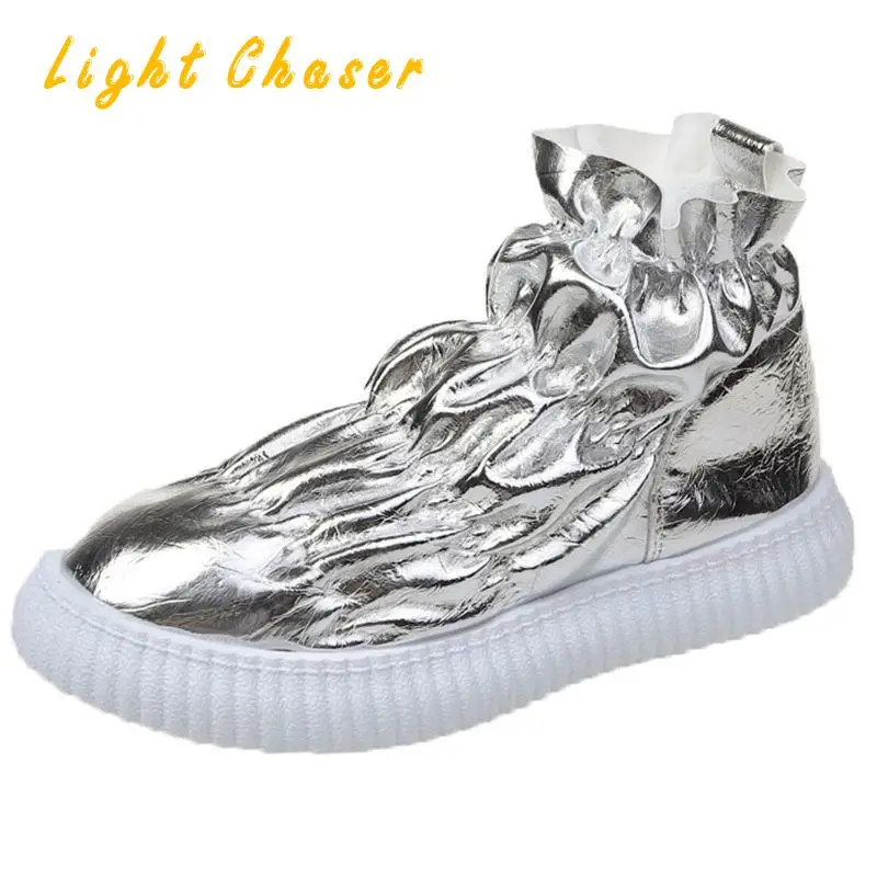 Tide Snow Boots Women Winter Hick-soled Boots Fashion Warm Shoes Short Tube Plus Velvet Thick Cotton Shoes Women's Short Boots