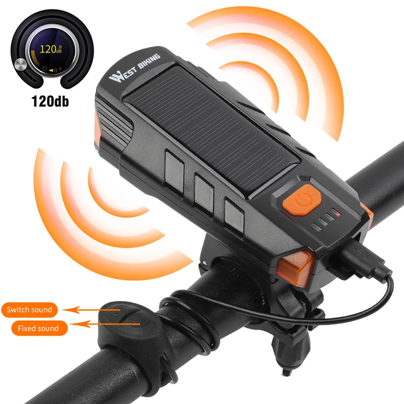 WEST BIKING 2000mAh Солнечное Мощность велосипедный светильник USB Перезаряжаемые