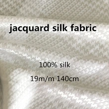 Jacquard Mulberry Silk Fabric Crinkle Silk Material Houndstooth Brocade 19m/m 140cm Wide Width for Women Dresses