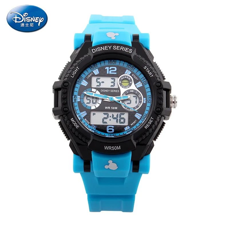 

Original Disney Boys And Girls 50m Super Waterproof Children's Sports Electronic Watch Cool Multifunctional Dual Display Watch