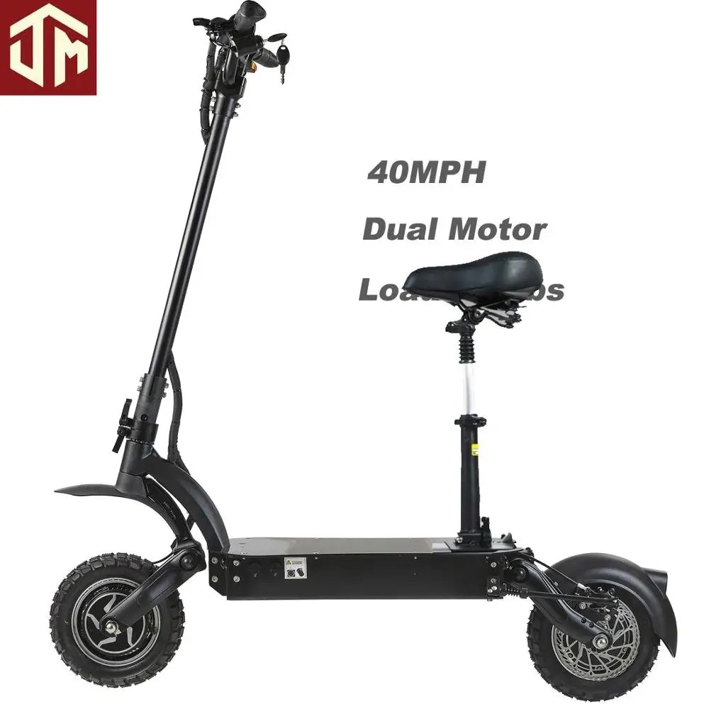 52V 23AH with Seat 10 дюймов внедорожные шины Электрический Скутер Складной 52V 23AH двойной двигатель 2000 Вт Мощный удар E скутеры для взрослых Электрический велосипед - Цвет: 52V 23AH with Seat