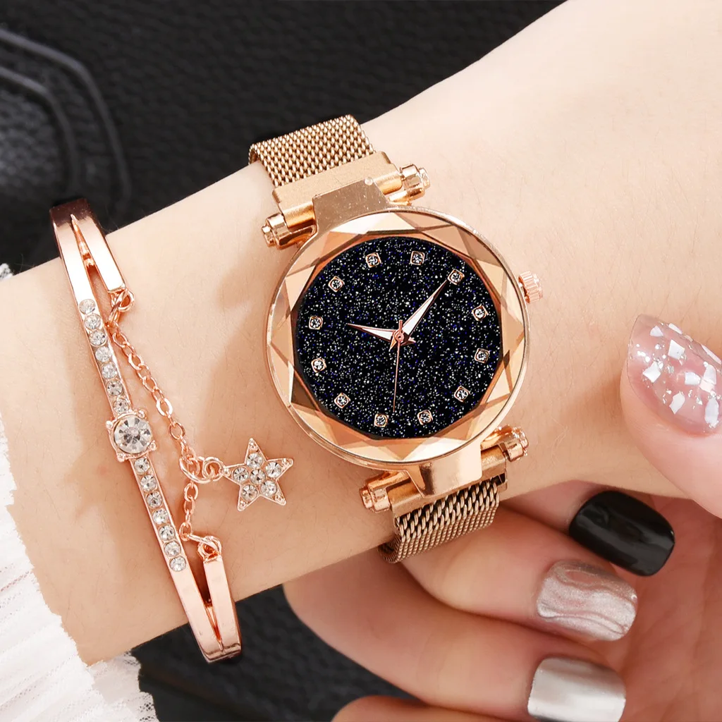 Роскошные женские часы женские часы Звездное небо магнитные водонепроницаемые женские кварцевые наручные часы Relogio Feminino Reloj Mujer