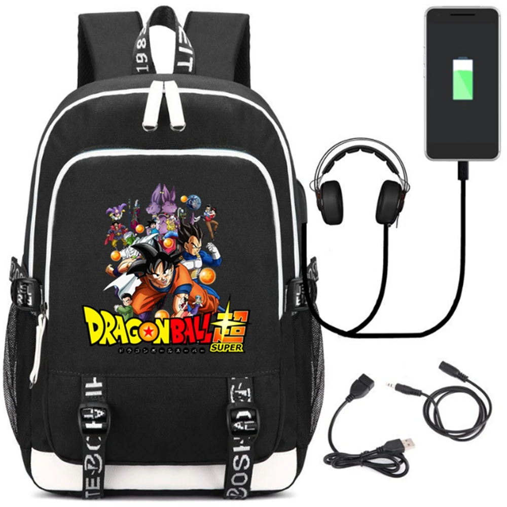 Style 14 Мультяшный рюкзак Dragon Ball Z Saiyan, USB порт, рюкзак, сумка со змеиным узором для подростков, студентов, школьные сумки, дорожная сумка на плечо для ноутбука - Цвет: Style 14