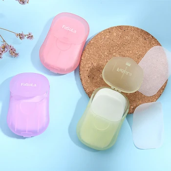 

50pcs/Box Disposable Soap Paper For Hand Washing Kids Outdoor Travel Portable Mini Soap With Box