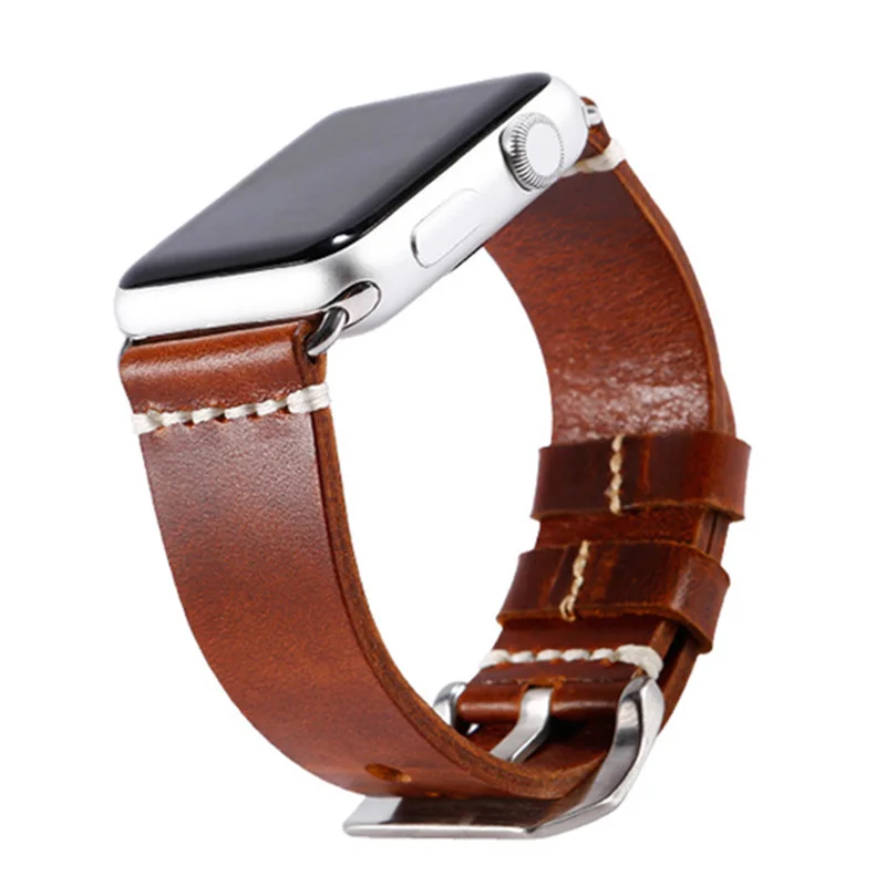 Ремешок для часов из натуральной яловой кожи Apple Watch 44 мм 42 и iwatch 40 38 серии 4 3 2 1
