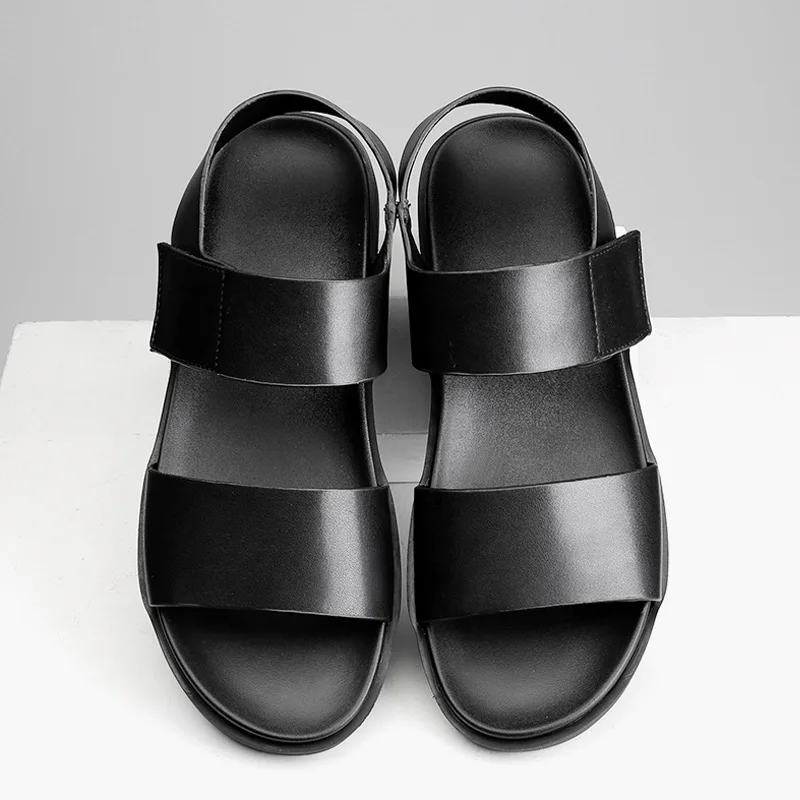 

Summer New Style MEN'S Leather Sandals Korean-style Youth Line-styled Leather Sandals Versatile Thick Bottomed Anti-slip MEN'S C