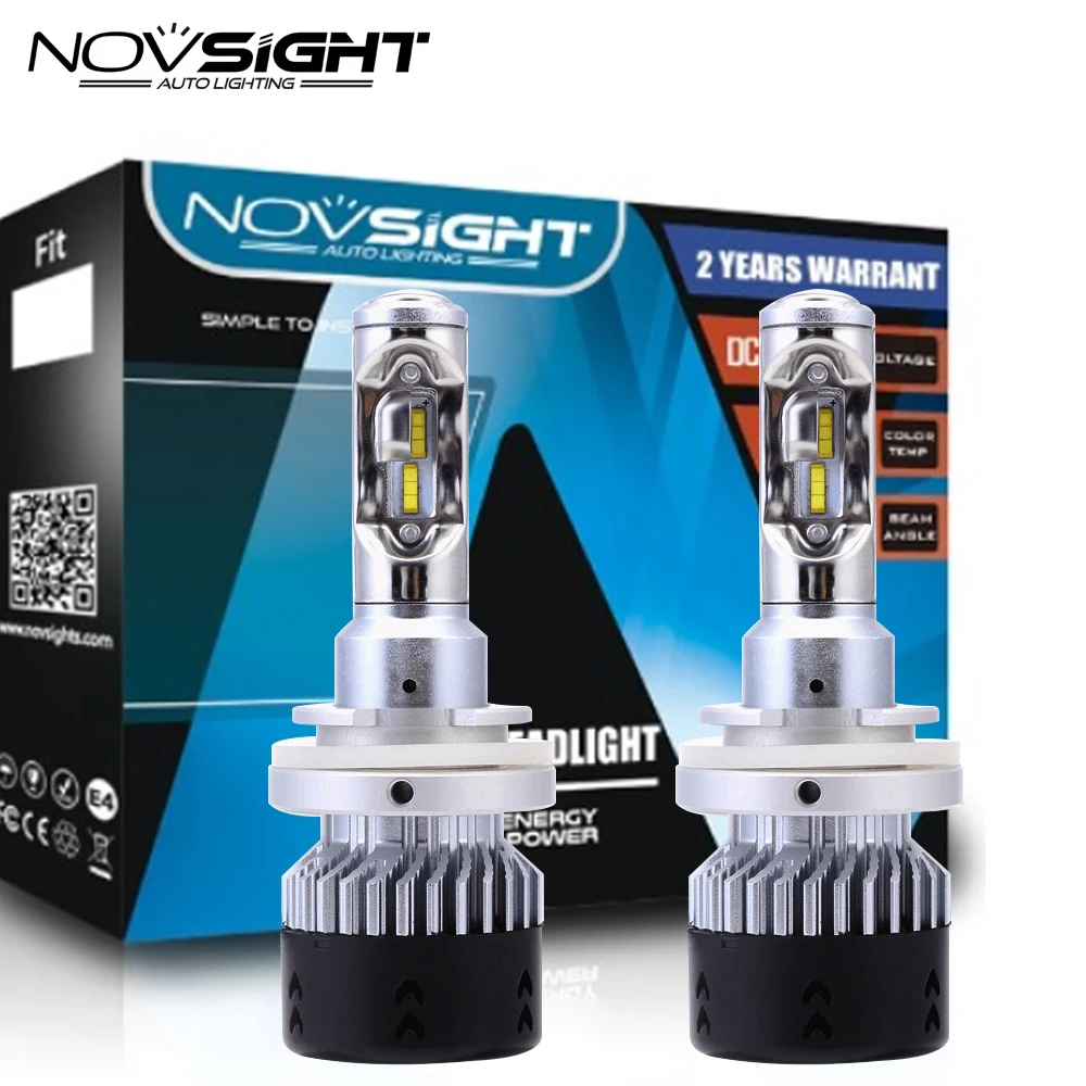 NOVSIGHT автомобиля светодиодный лампы для передних фар 70 Вт 10000LM H15 Hi/короче спереди и длиннее сзади) Луч авто светодиодный microseconddriving Белый Автомобильный светодиодный фары головного света, противотуманные фары, лампы 6500K
