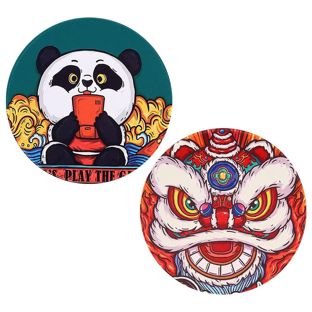 

1pcs Cartoon Panda Lion Pattern Round Mousepad 300x300MM Animal Mouse Pad Choose For Gift/game/office Tablet Mats