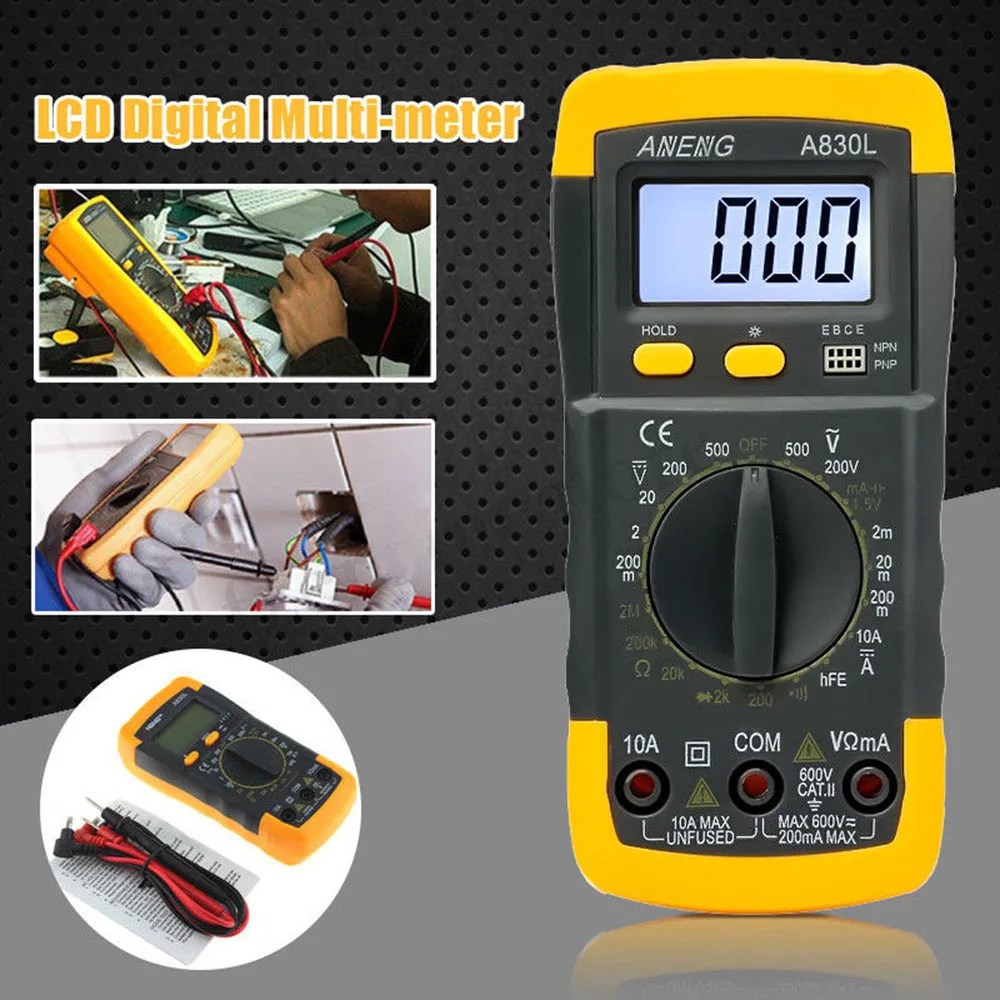 New Pocket Digital Multimeter 1999 Max Display measure AC/DC Voltmeter Ohmmeter Dioder Mini Tester Meter LCD Backlight