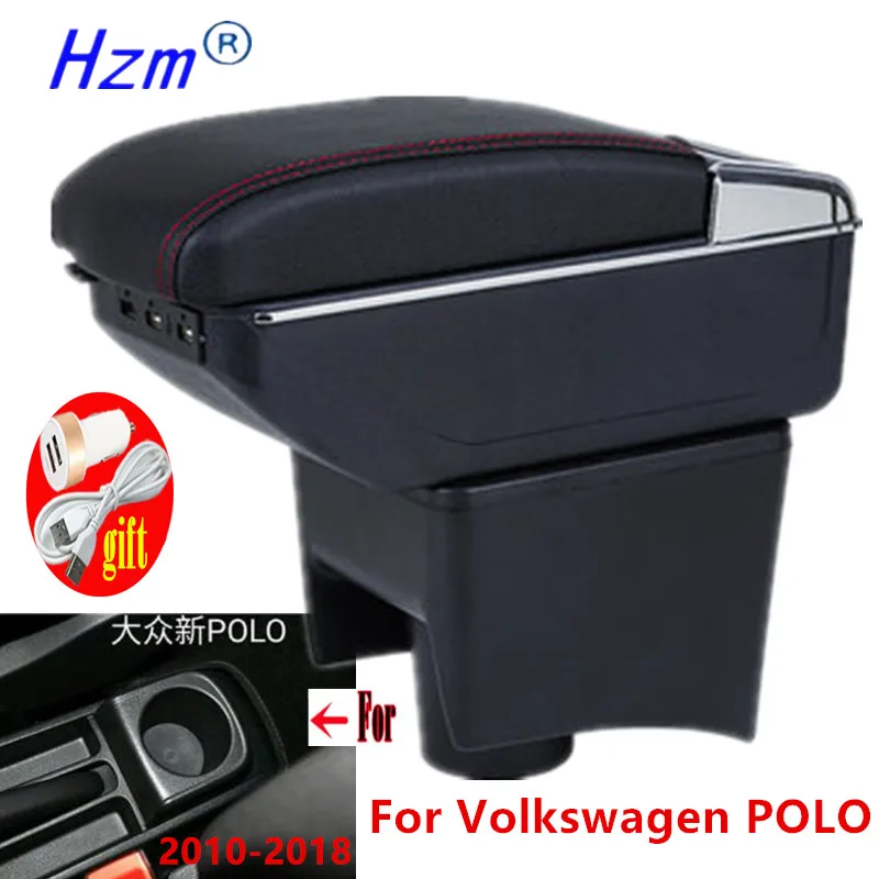 For Volkswagen POLO Armrest 2016 2017 2018 new VW Polo Mk5 6R Vento Car Center Storage box USB LED | Автомобили и мотоциклы