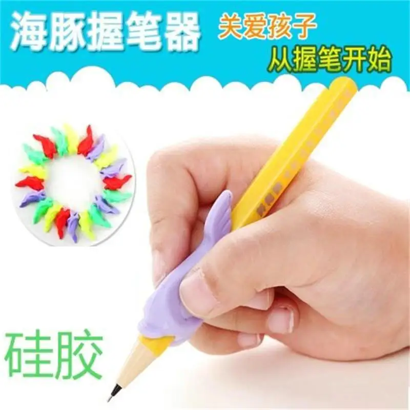 

10 pcs/lot Kids Pen Holder Silicone Baby Learning Writing Tool Correction Device Fish Pencil Grasp Writing Aid Grip Stationery