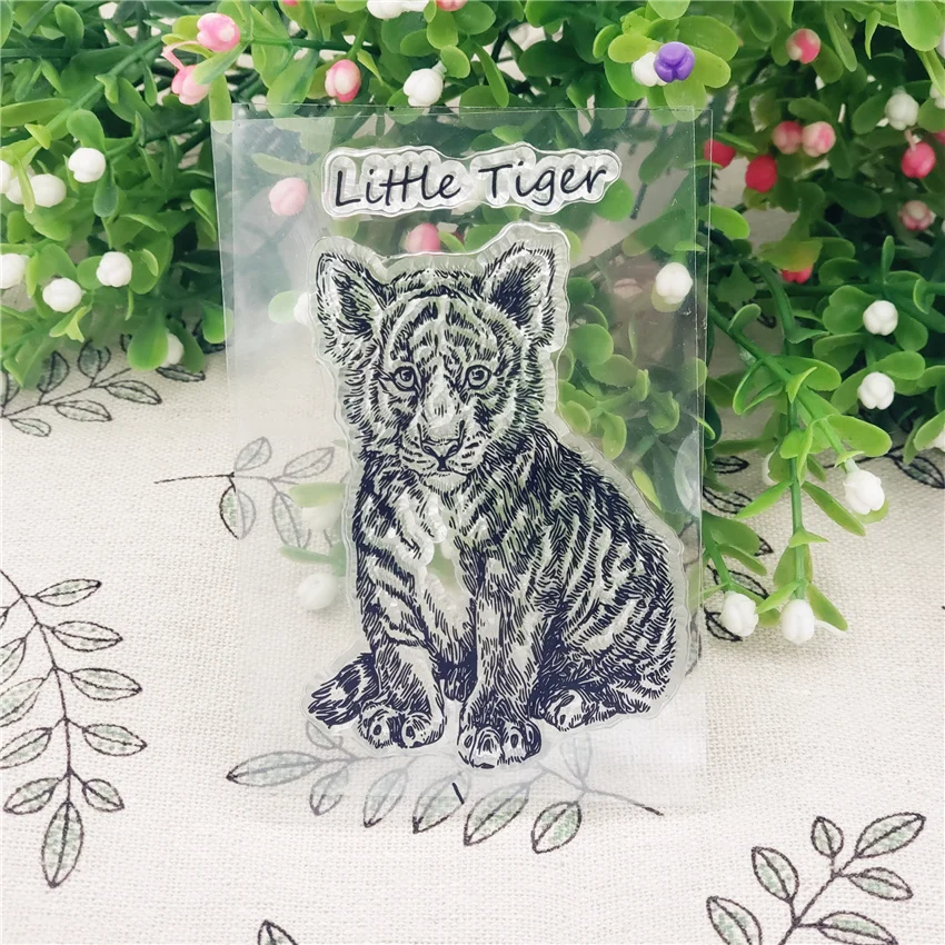 Little Tiger Seal Transparent Clear Silicone Stamp Seal for DIY Scrapbooking Photo Album Decorative Card Making