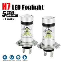 

2PCS Mini H7 LED Lamps For Cars Headlight Bulbs Headlight Conversion Kit Bulbs High Low Beam 100W 6000K Super White