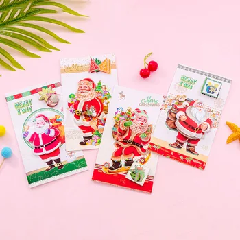 

Merry Christmas Greeting Cards Set Winter Holiday Xmas Best Wishes Envelopes FJ88