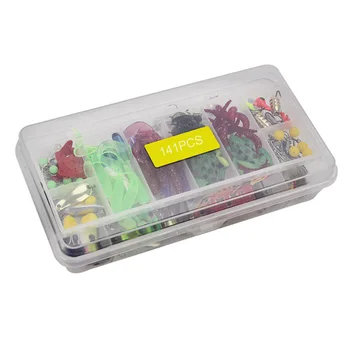 

141pcs Fishing Lure Set VIB Outdoor Mixed Gift Tackle Accessories Soft Hard Multifunctional With Box Plastic Single Hooks