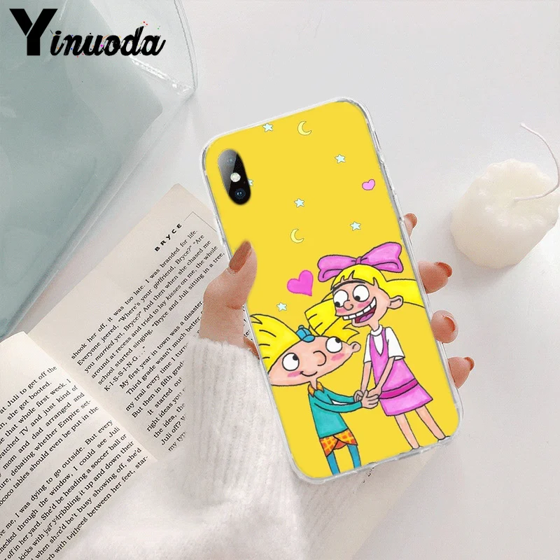 Yinuoda Hey Arnold TPU Мягкий силиконовый прозрачный чехол для телефона iPhone 8 7 6 6S Plus X XS MAX 5 5S SE XR 11 pro max