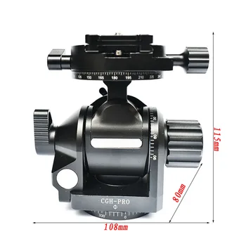 

GH-PRO Geared Tripod Head Panning Clamp Tripod Timelapse Panoramic Ball Head 1/4'' 3/8'' Screw For DSLR Camera Tripod