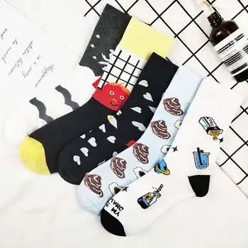 

Socks children in the tube European and American street hip hop fashion long tube cartoon versatile wear pile socks autumn and w