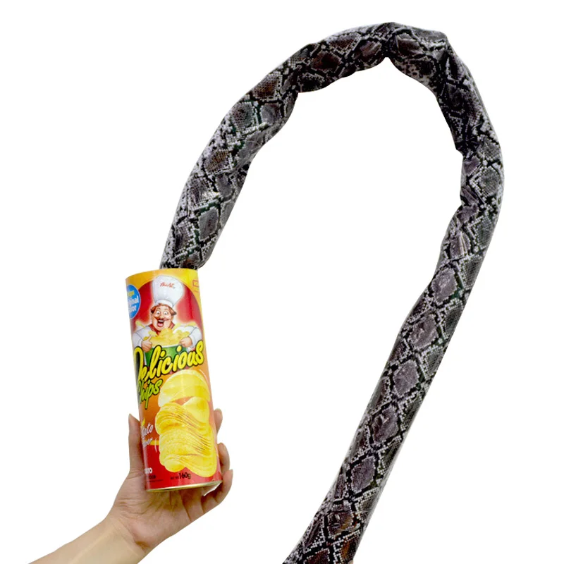 The Potato Chip Snake Can Jump Stage Magic Tricks Spring Snake Toy April Fool Day Halloween Party Jokes in A Can Gag Gift Prank