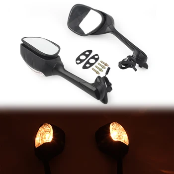 

Motorbikes Rearview Side View Mirrors w/ LED Light Mirror Turn Signal Indicator for Suzuki GSXR1000 GSXR750 GSXR600 2005-2015