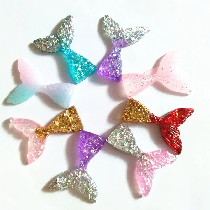 

FUYIER New Fashion Fish Tail Acrylic Bead DIY Parts Accessories Jewelry Making Part Pendant For keychain Toy Mobile phone Stick