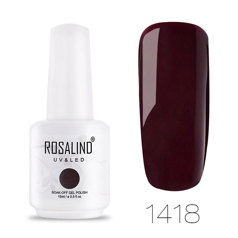 ROSALIND 15 мл Гель-лак для ногтей Блестящий неоновый Гель-лак белый замачиваемый Маникюр УФ светодиодный Лампа для дизайна ногтей Гель-лаки - Цвет: RH1418