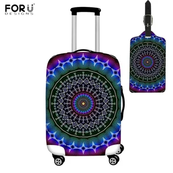 

FORUDESIGNS Elastic Thick Luggage Protective Covers Visionary Mandala Print 3D Travel Suitcase Cover for 18-32 Inch Trolley Case
