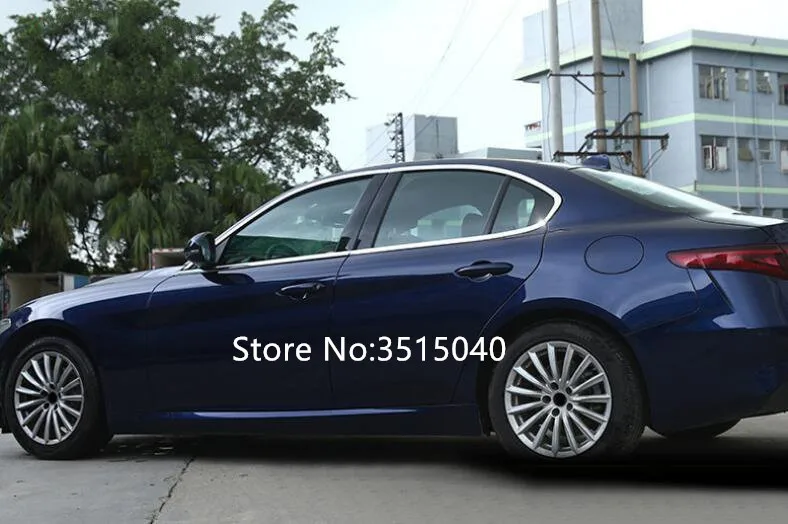 8 шт., накладка на окно автомобиля из нержавеющей стали для Alfa Romeo Giulia, Внешнее украшение кузова, аксессуары для стайлинга автомобилей
