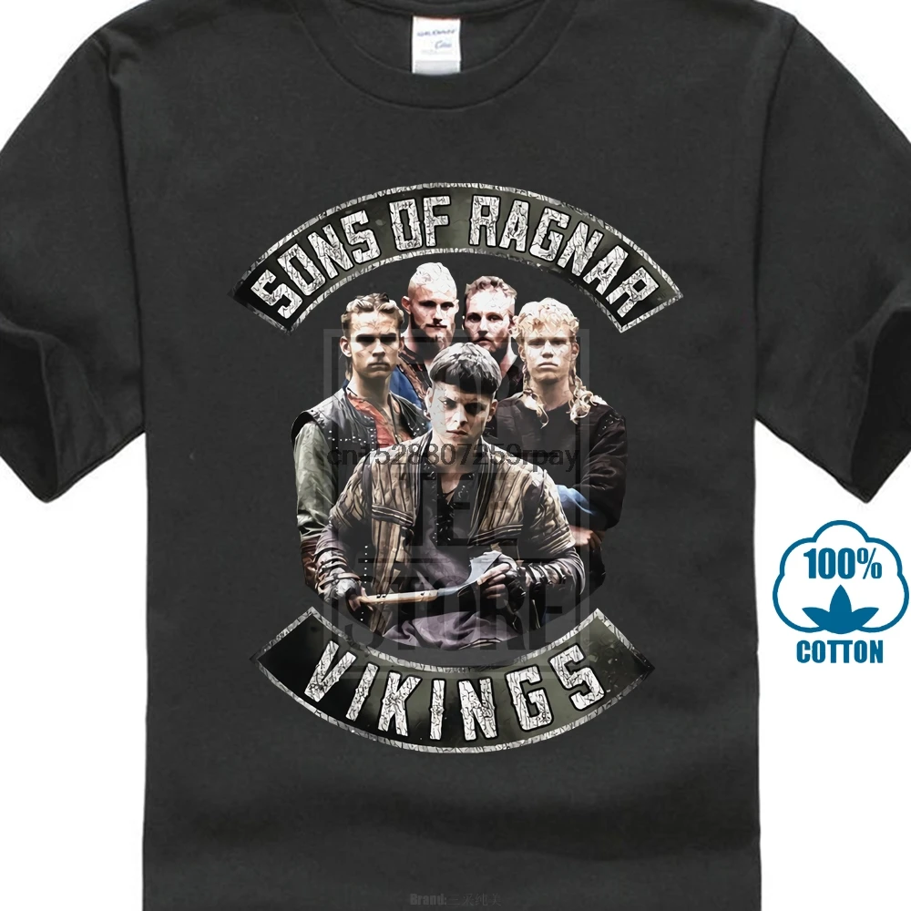 Vikings Sons Of Ragnar Licensed Adult T Shirt History Drama Series Tv Show Fashion Cool Top Tee Mens |