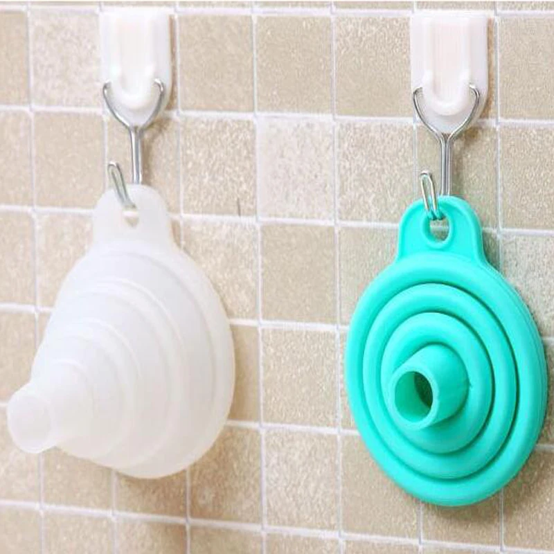 

Silicone Foldable Funnel Mini Collapsible Funnel Folding Portable Funnels Be Hung Household Liquid Dispensing Kitchen Tools