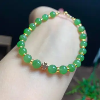 

100% Natural Green Jasper Russia Origin Beads 6mm Bracelets for Female Fine Women's Beads Bracelets