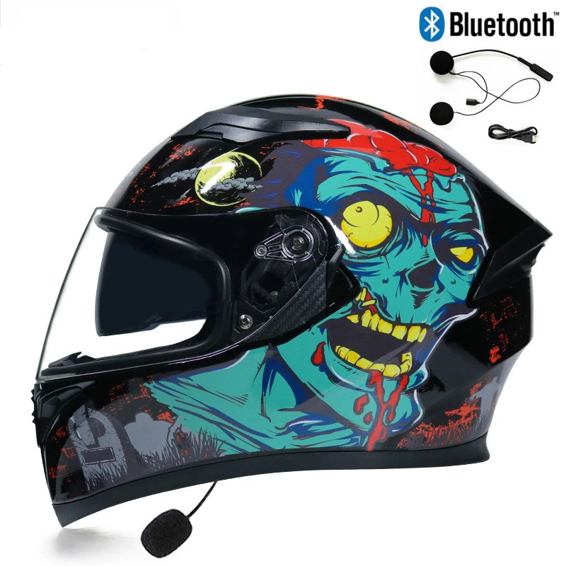 

2020 New Stylish Four Season Double Shield Motorcycle Helmet DOT ECE Approved Flip Up Bluetooth Motorbike Helmet Motorbikes 3