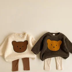 TYY – sweat shirt à manches longues pour fille et garçon, vêtement d'extérieur épais et chaud, mignon ours de dessin animé, 2022 