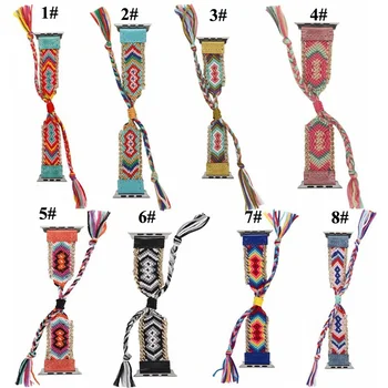 

For apple watch band 42mm 38mm Bohemian woven leather strap for Apple Watch 3 2 1 Cheapest Factory Wholesale