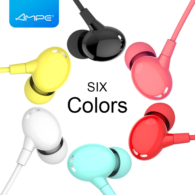 Ampe E10 удобно носить с проводным контролем in-ear eardphones бас т 3. 5 мм интерфейс для IPhone