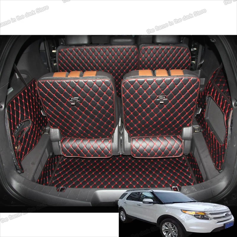 Lsrtw2017 для ford explorer кожаный коврик багажника автомобиля грузового лайнера 2011 2012 2013