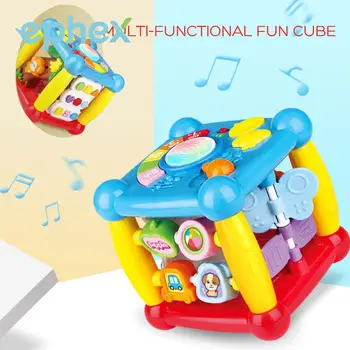 

Ephex Multifunctional Cube E-Learning Baby Wisdom House Six-Sided Rotate Childhood Educational Toys Plastic Cognitive Lighting