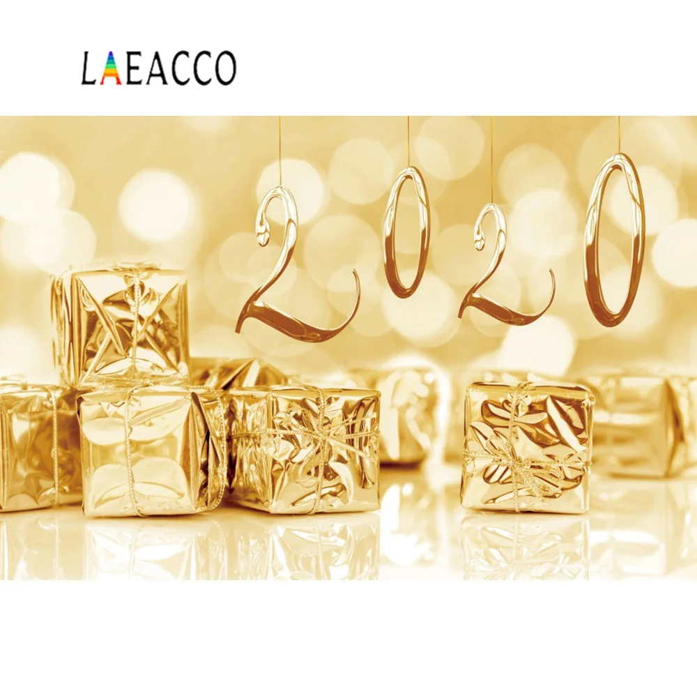 Laeacco Happy new year задний фон Блестящий Узор в горошек Деревянный Пол Детские Портретные Фото фоны фотосессия Фотостудия