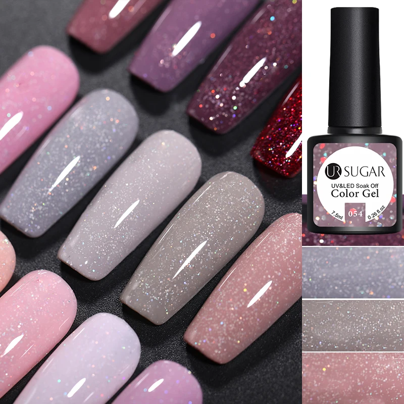 UR SUGAR 7.5ml Glitter UV Gel Nail Polish Sequins Soak Off Varnish Colorful DIY Art | Красота и здоровье